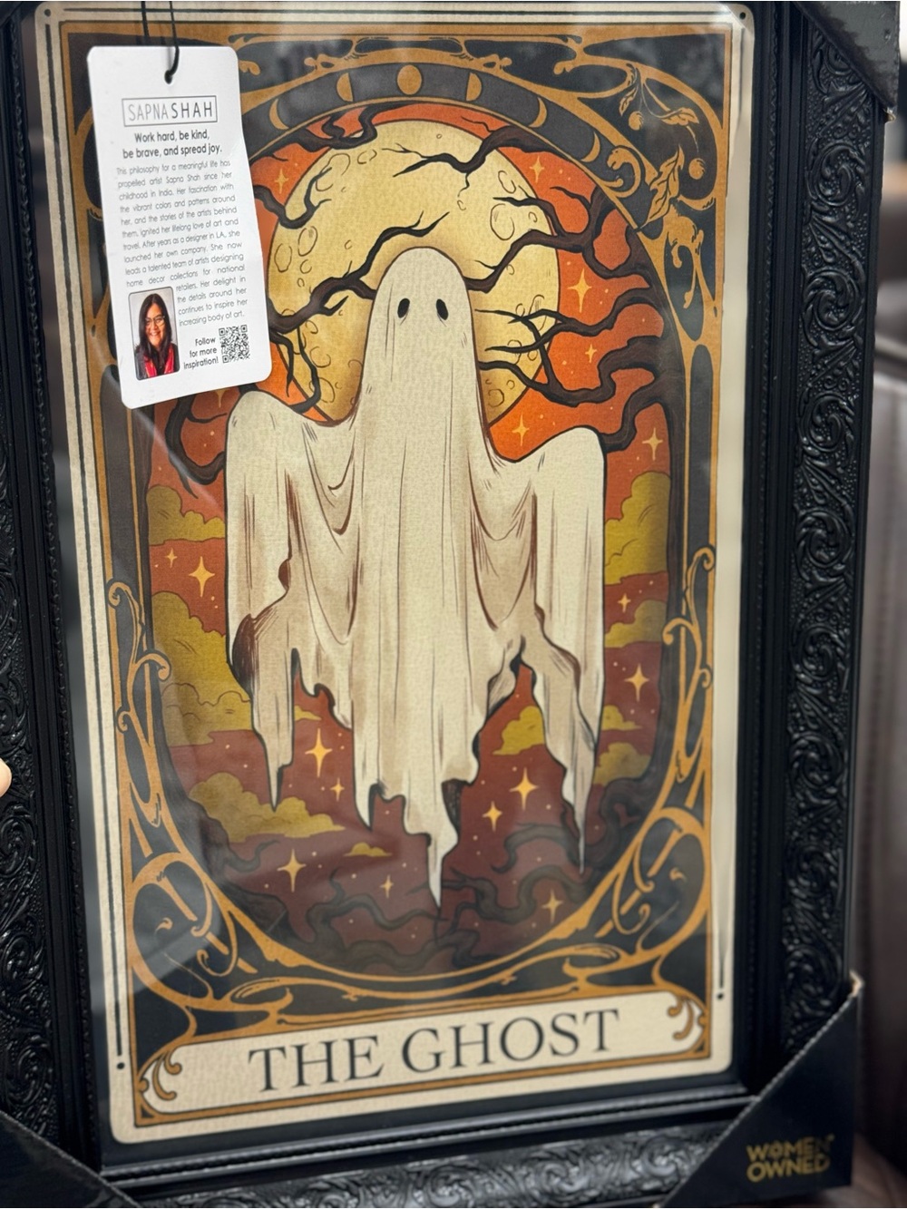 The Ghost Wall Art Print - Cream & Orange